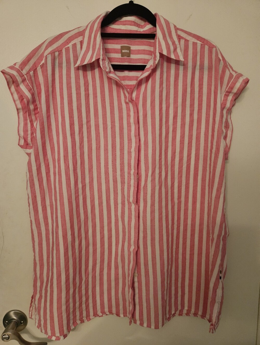 Pink And White Striped Blouse